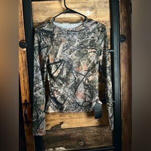 Mesh Camouflage Long Sleeve Women's Top